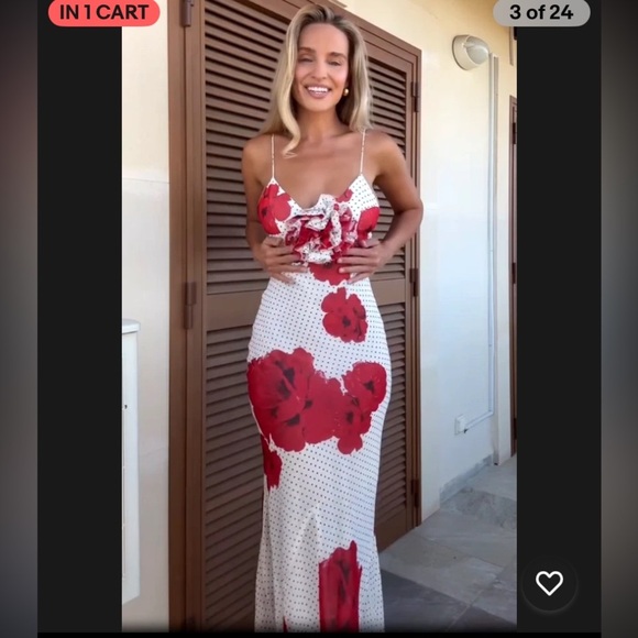 ZARA FLORAL POLKA DOT DRESS MEDIUM - Picture 8 of 16